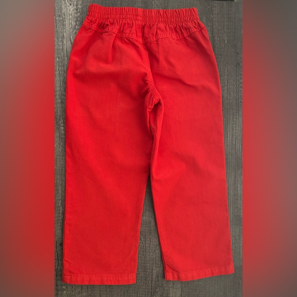 Kids Red Drawstring Utility Pants - Picture 2 of 7